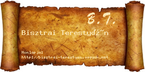 Bisztrai Terestyén névjegykártya